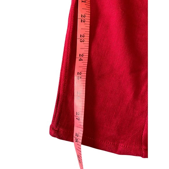 HUE Womens XL Pants Red Stretch Skinny Cotton Blend Preppy - Picture 6 of 10